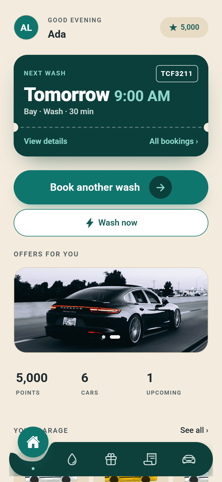 The MyShovroom app home screen